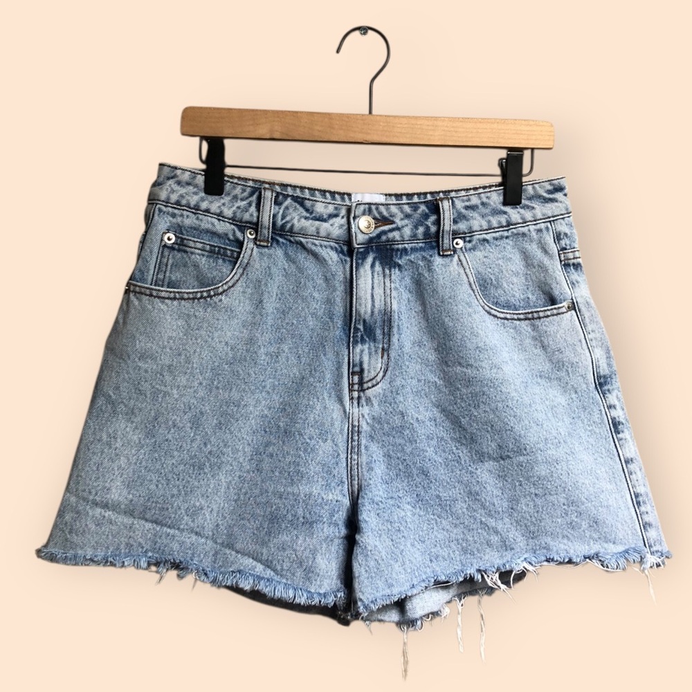 Princess Polly Denim Jean Shorts Cut Off Raw Hem Cotton Summer Women’s Size 8